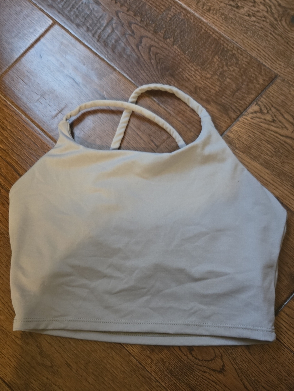 Everyday Strappy Crop Top in Light Beige